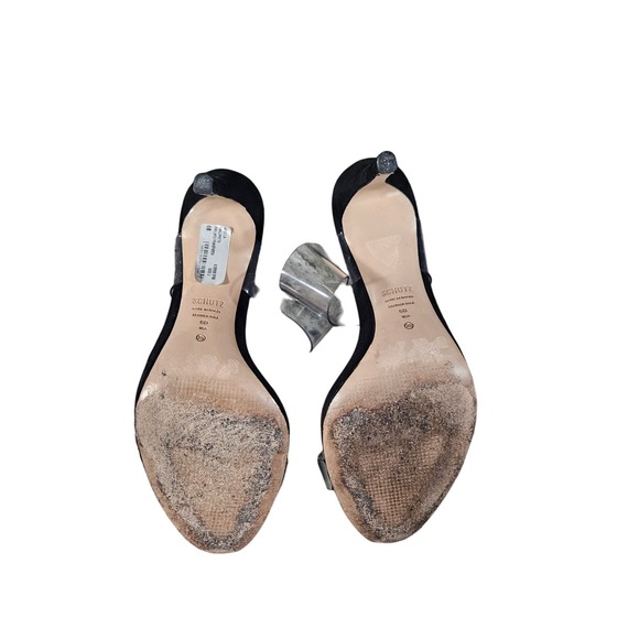 SCHUTZ Women's Blanck PVC Dress Sandal black size 6b - Picture 6 of 6